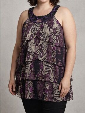 😍SHOW SPECIAL MXM Beaded Tiered Top Size 20